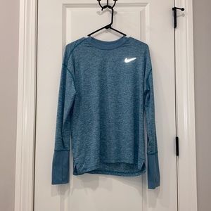 Blue and grey Nike running long sleeve shirt